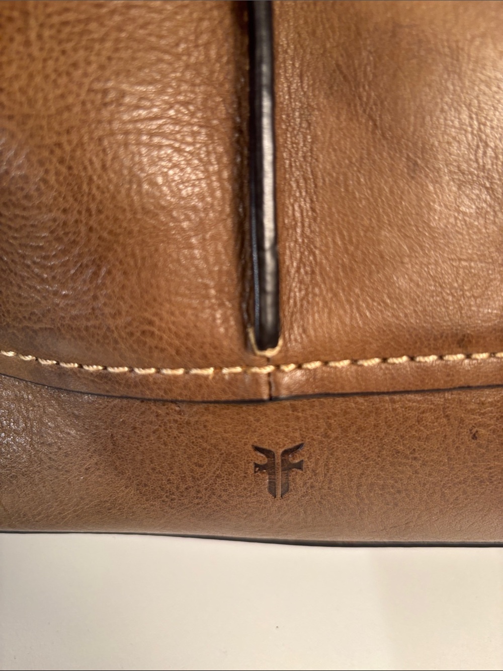 Frye Brown Leather Tote with Orange Interior - Picture 2 of 9